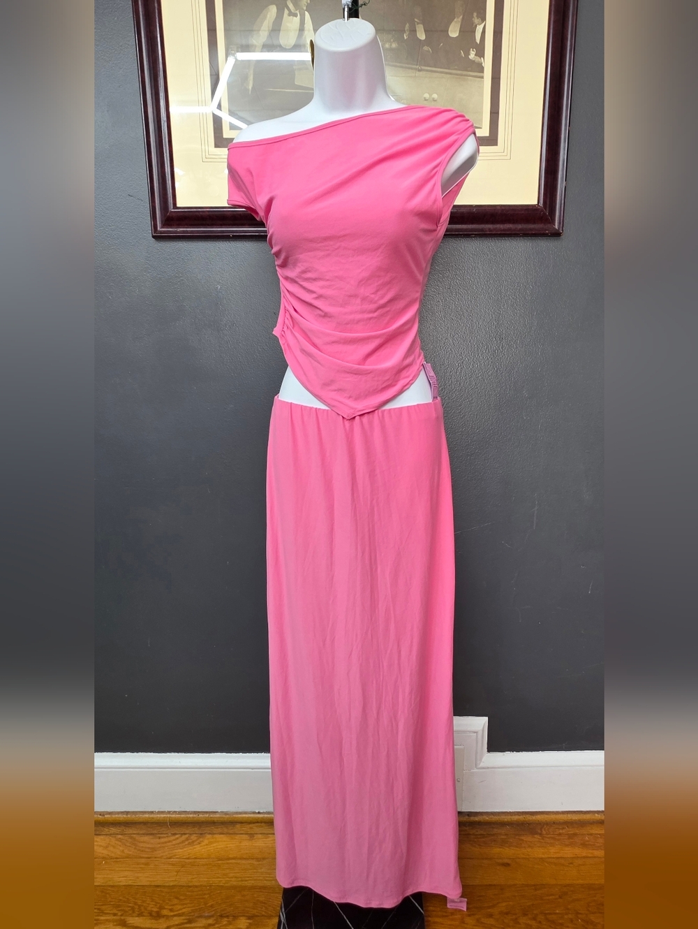 PrettyLittleThing Hot Pink Two-Piece Maxi Set